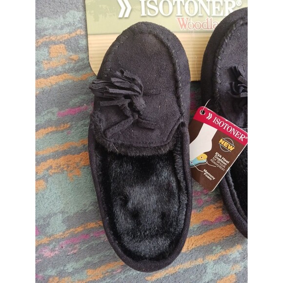 NEW Isotonic Woodlands  memory foam slippers black size S 5-6 - Picture 3 of 3